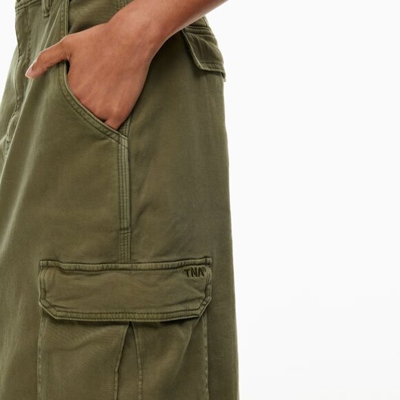 Aritzia TNA Troop Cargo Midi Skirt – Army Olive Green (Size M) - Picture 5 of 14
